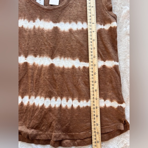 NWT: Sanctuary White Bronze Striped Linen Short Sleeve Top Size Small - Picture 6 of 9